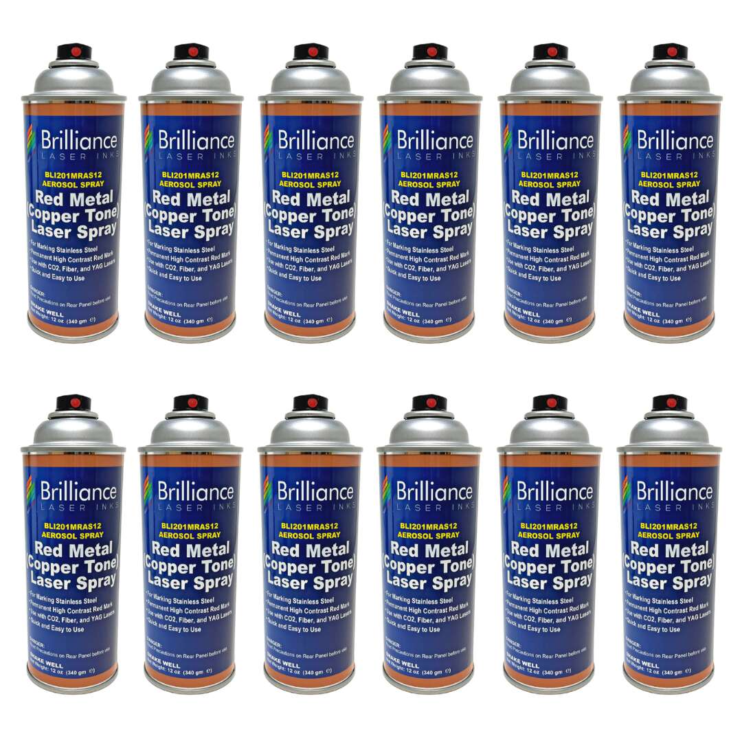 Red (Copper Tone) Metal Laser Spray Can - 12oz Aerosol Aerosol Brilliance Laser Inks, LLC Pack of 12 